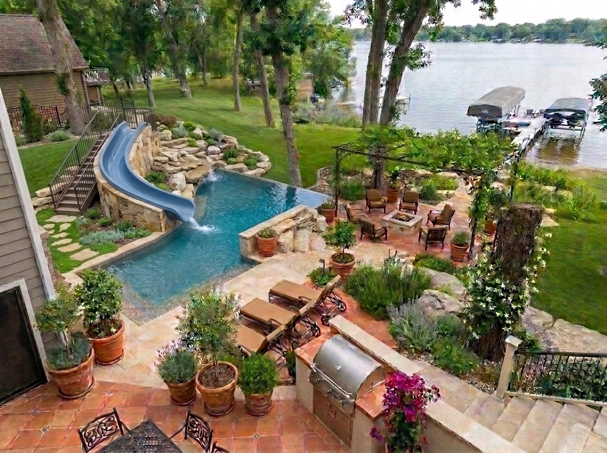 Landscape design in Mediterranean Yard style — Yard by GenRoom AI