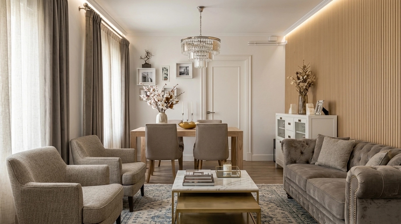 Interior design in Transitional style — Living Room by GenRoom AI