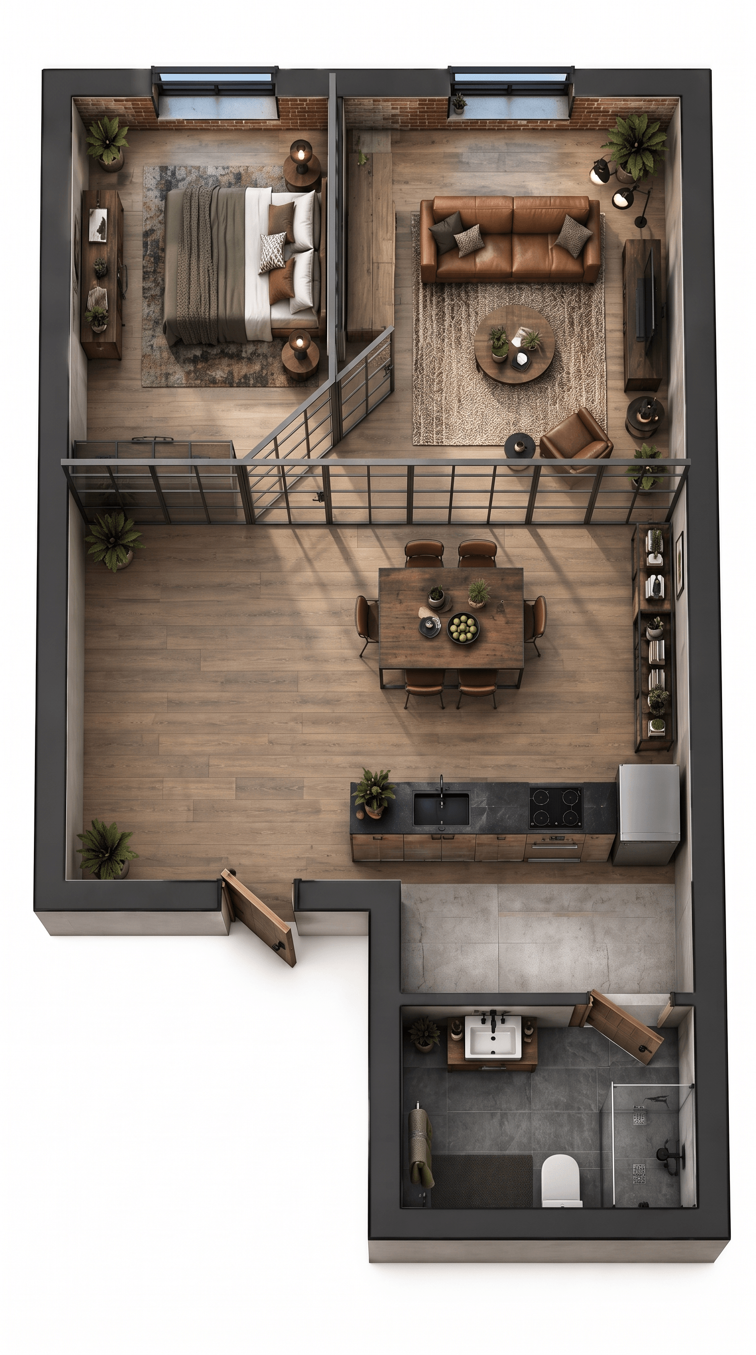 Design de interiores em estilo Loft / Industrial — Sala de Estar por GenRoom AI