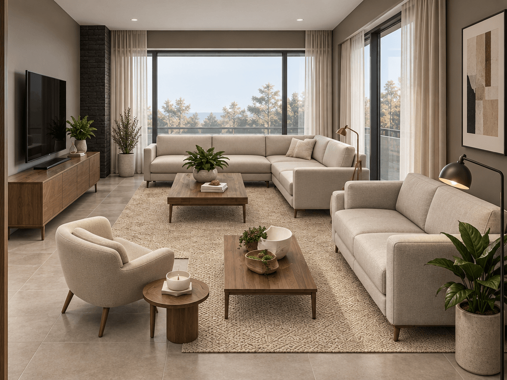 Design de interiores em estilo Contemporary — Sala de Estar por GenRoom AI