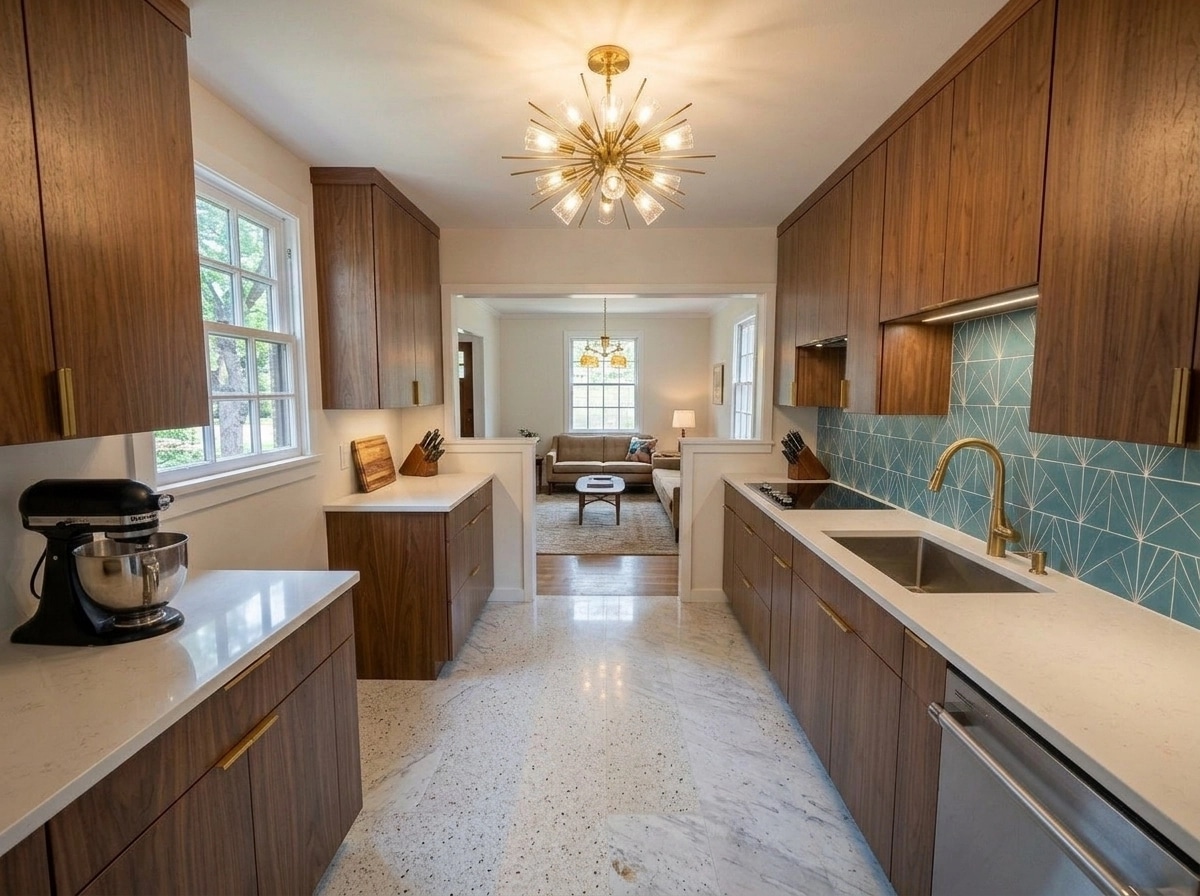 Interior design in Mid-Century Modern style — Kitchen by GenRoom AI