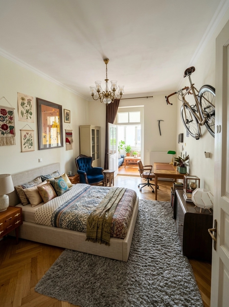 Design d'interni in stile Eclectic — Camera da letto di GenRoom AI