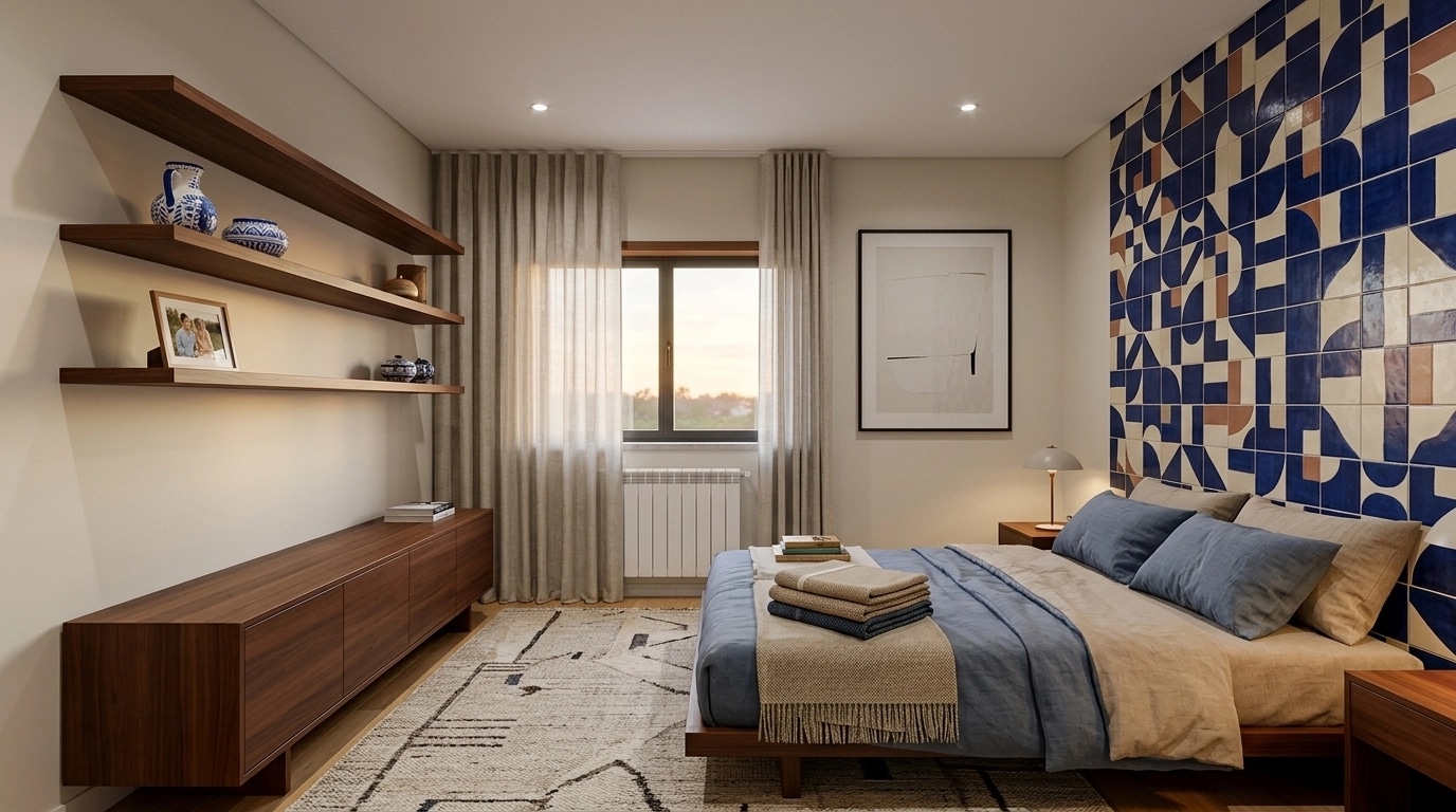 Interior design in Portuguese Modern style — Bedroom by GenRoom AI