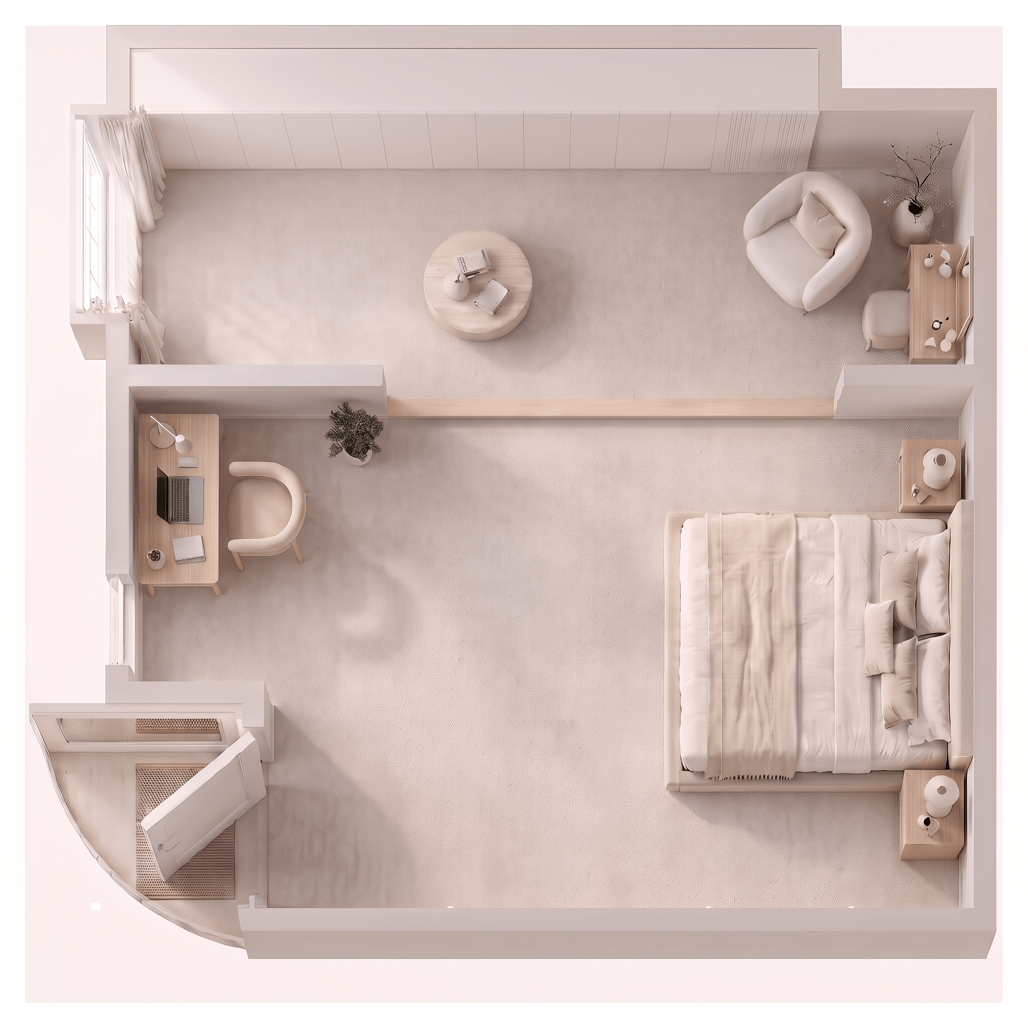 Interior design in Minimalism style — Living Room by GenRoom AI