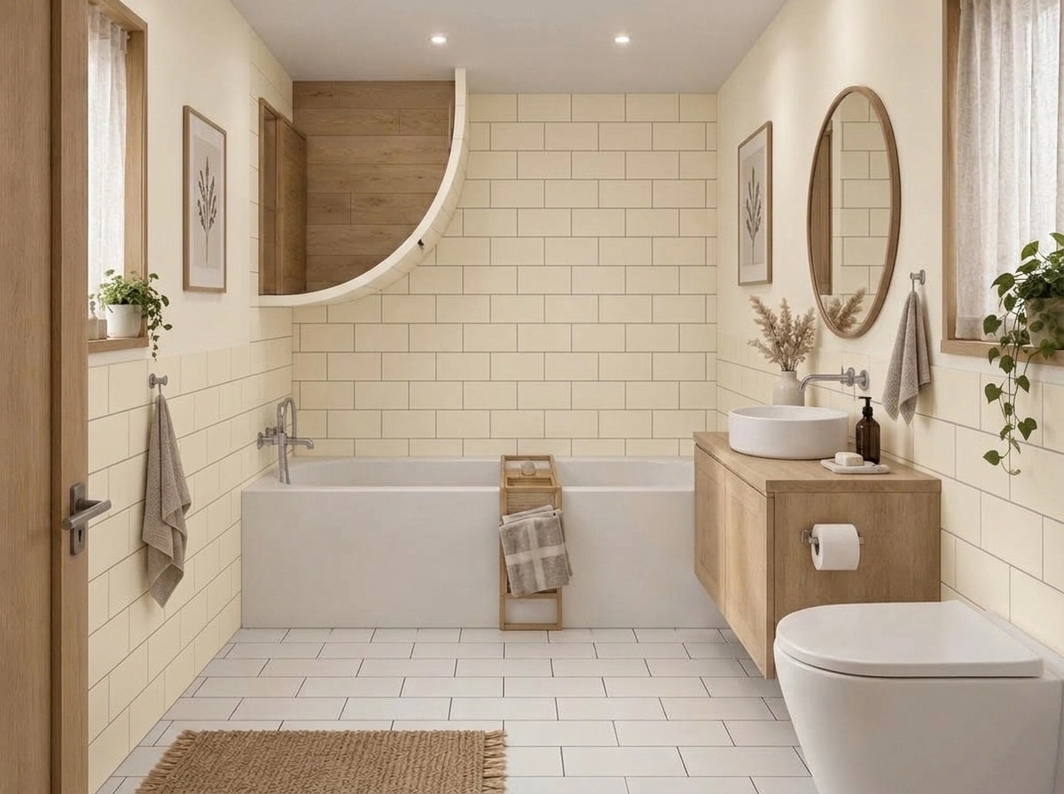 Bathroom interior in Scandinavian style — photo by GenRoom AI