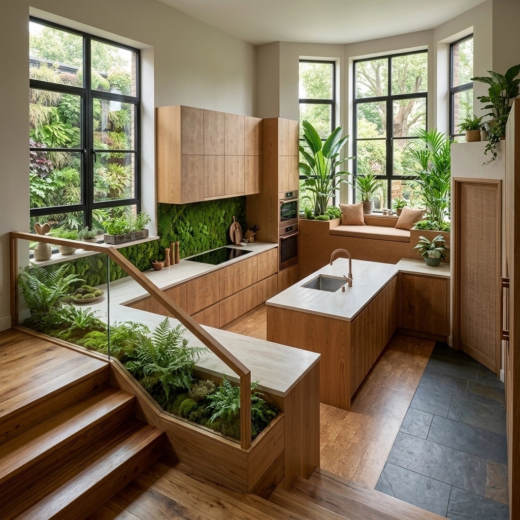 Biophilic Kitchen design — interior photo by GenRoom AI