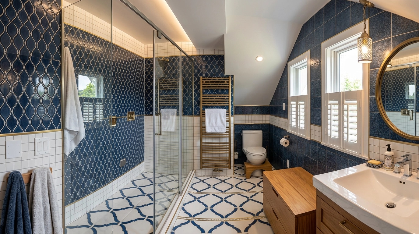 Interior design in Mediterranean style — Bathroom by GenRoom AI