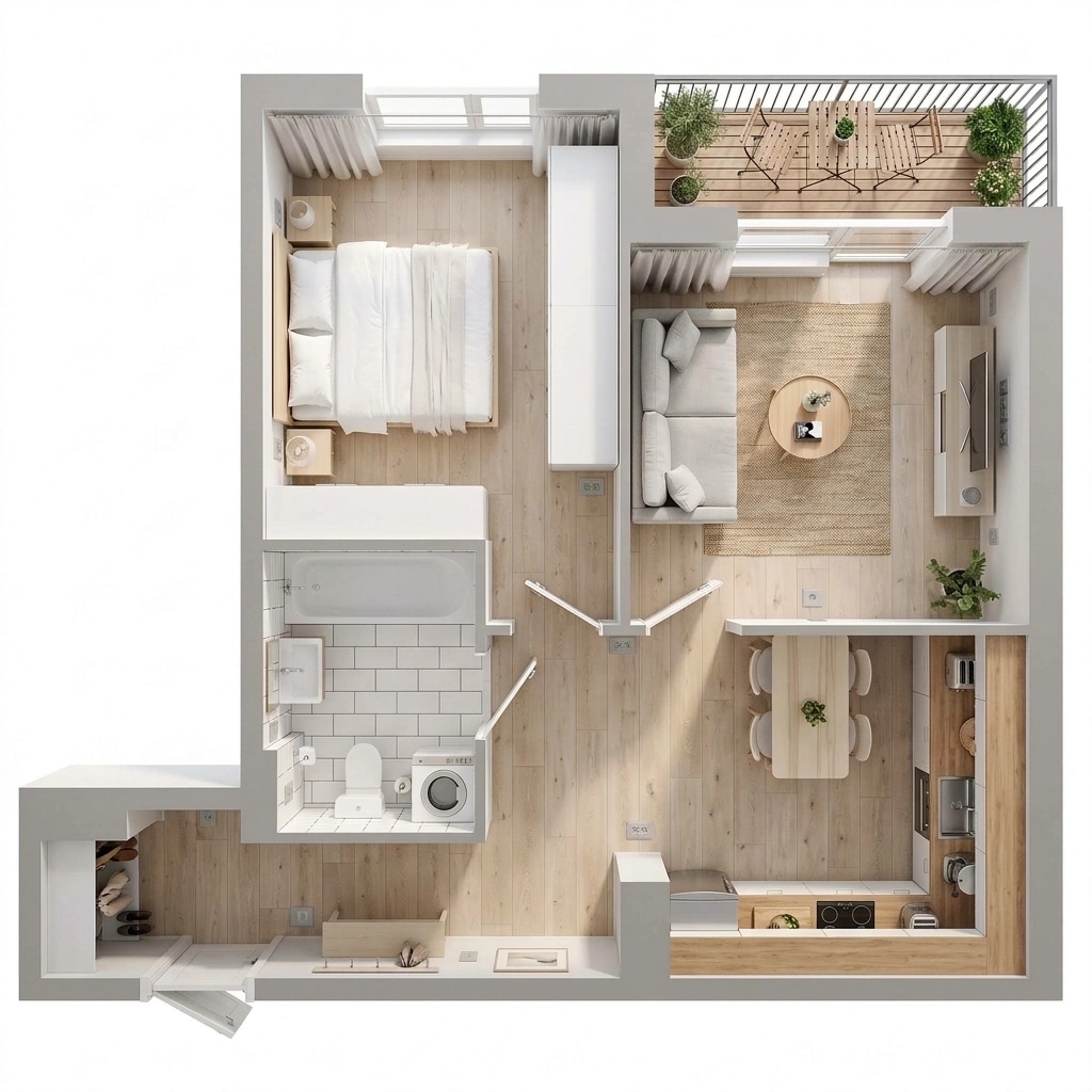 Scandinavian Living Room design — interior photo by GenRoom AI