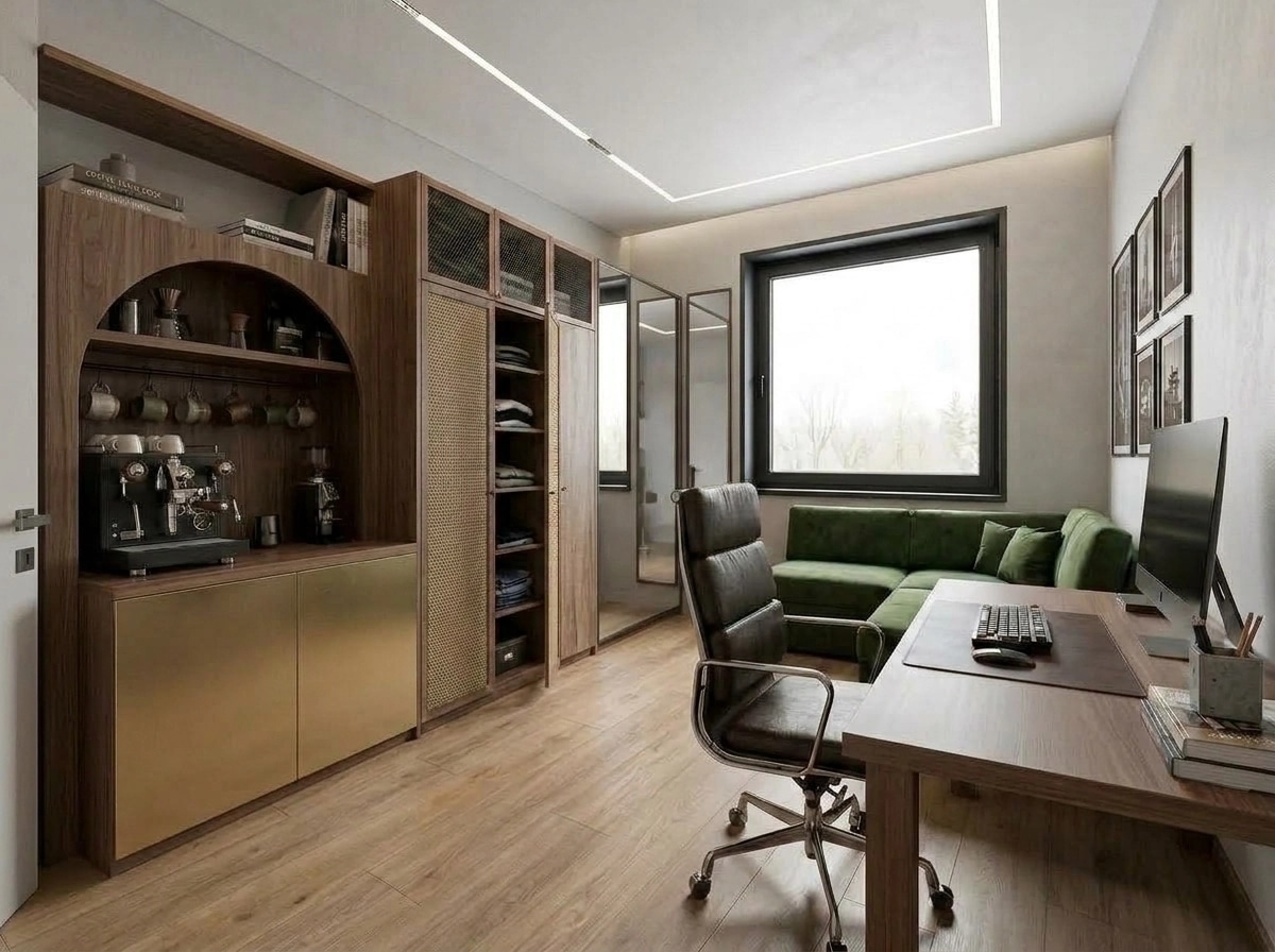 Interior design in Loft / Industrial style — home_office by GenRoom AI
