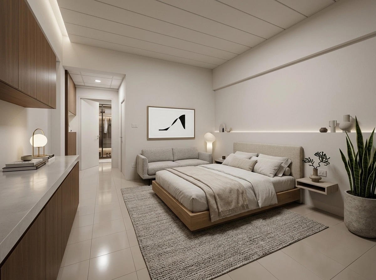Minimalism Bedroom design — interior photo by GenRoom AI
