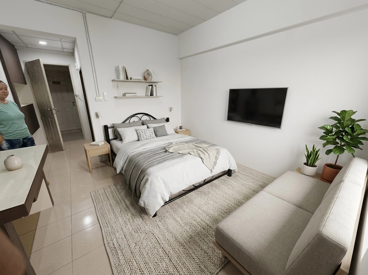 Scandinavian Bedroom design — interior photo by GenRoom AI