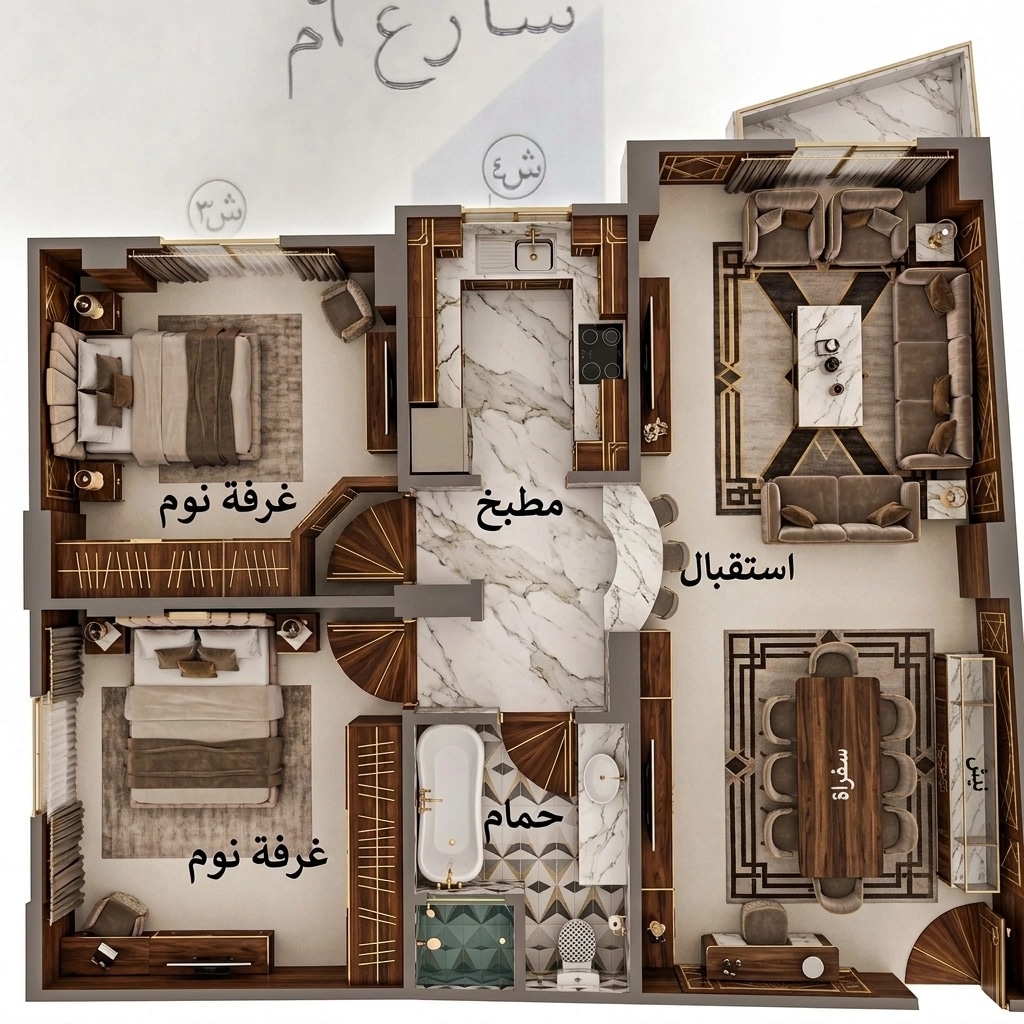 Design de interiores em estilo Art Deco — Sala de Estar por GenRoom AI