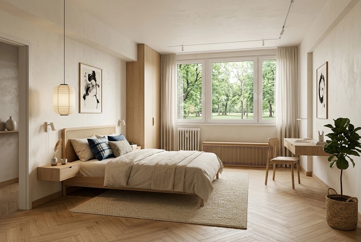 Scandinavian Bedroom design — interior photo by GenRoom AI