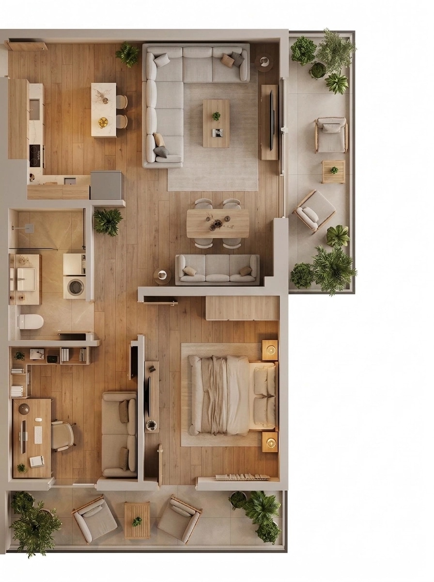 Interior design in Contemporary style — Living Room by GenRoom AI