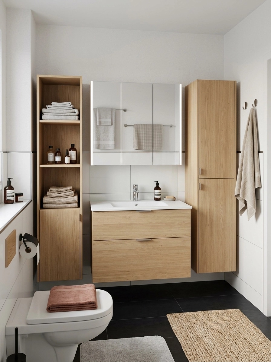 Bathroom interior in Scandinavian style — photo by GenRoom AI