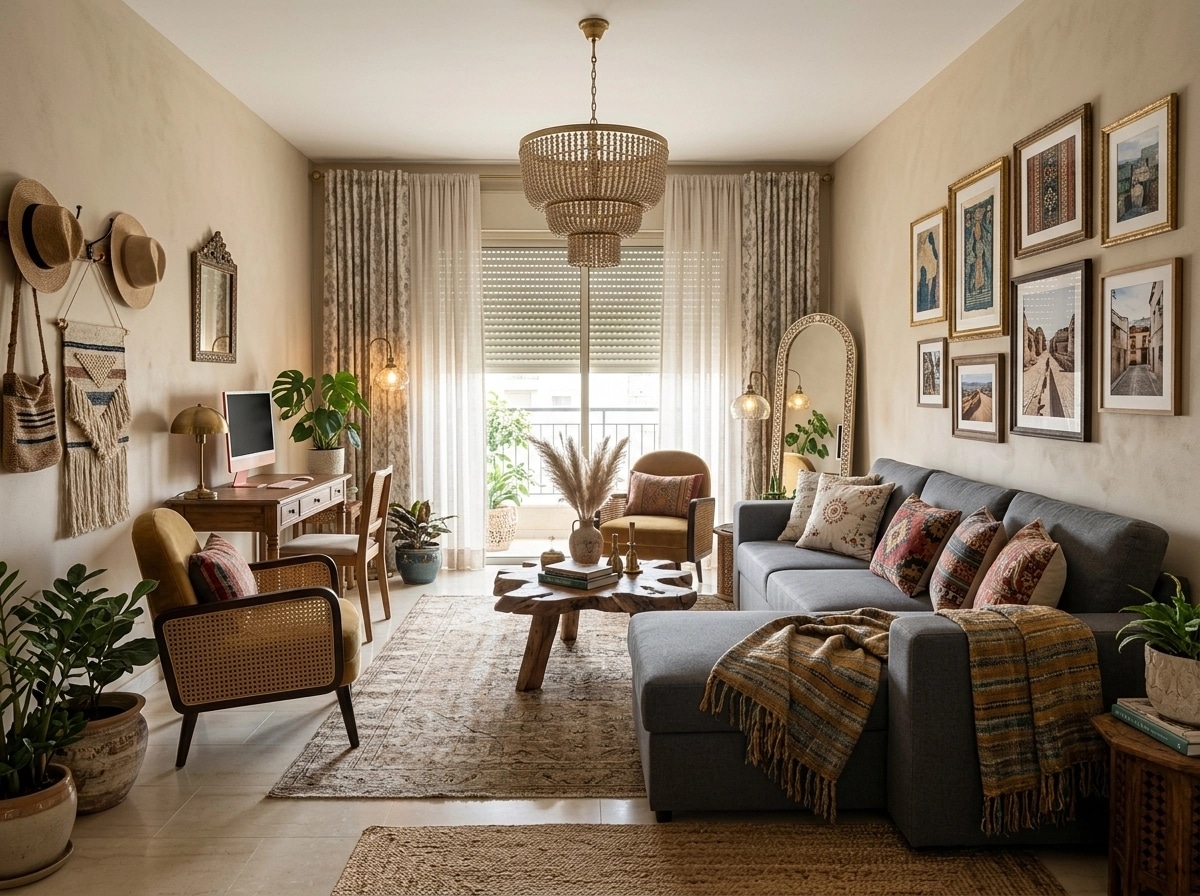 Interior design in Bohemian style — Living Room by GenRoom AI