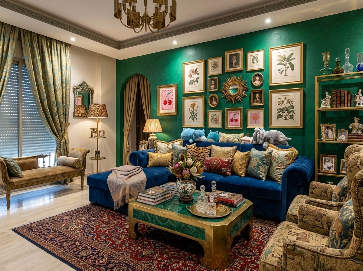 Maximalist Living Room design — interior photo by GenRoom AI