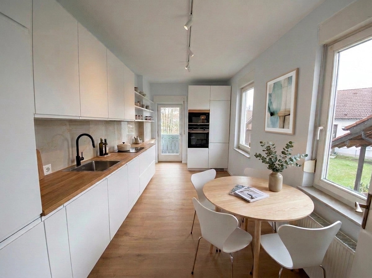 Kitchen interior in Scandinavian style — photo by GenRoom AI