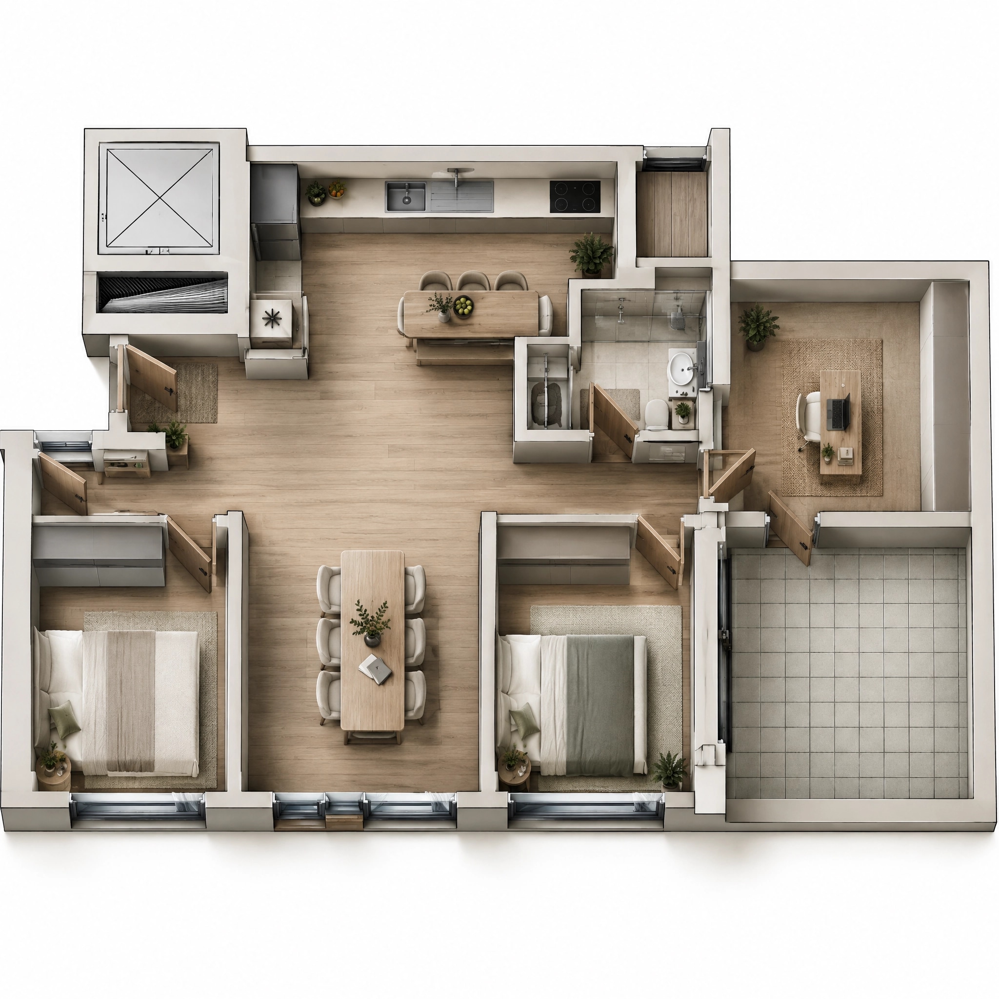 Interior design in Minimalism style — Living Room by GenRoom AI