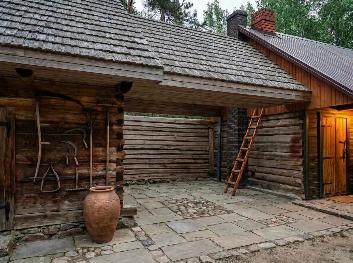 Innenraumdesign im Rustic-Stil — Fassade von GenRoom AI
