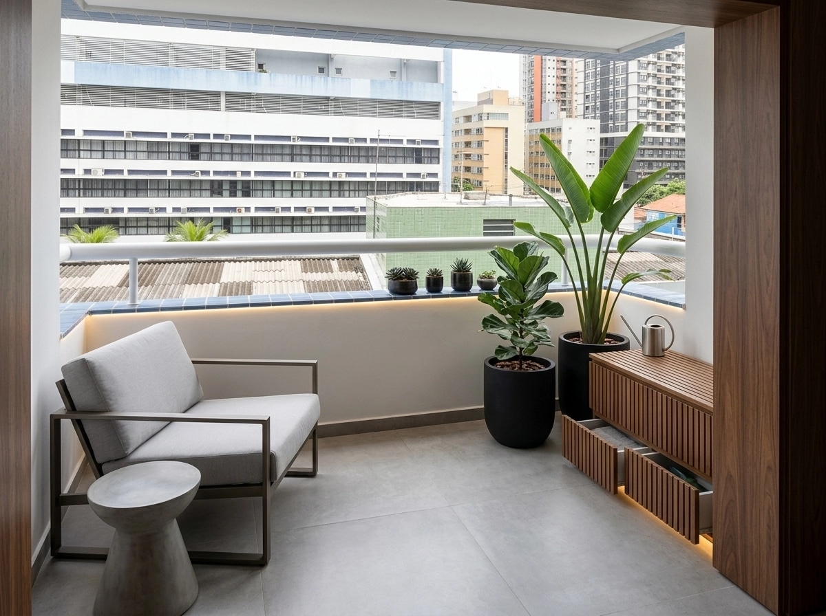 Interior design in Minimalism style — balcony by GenRoom AI
