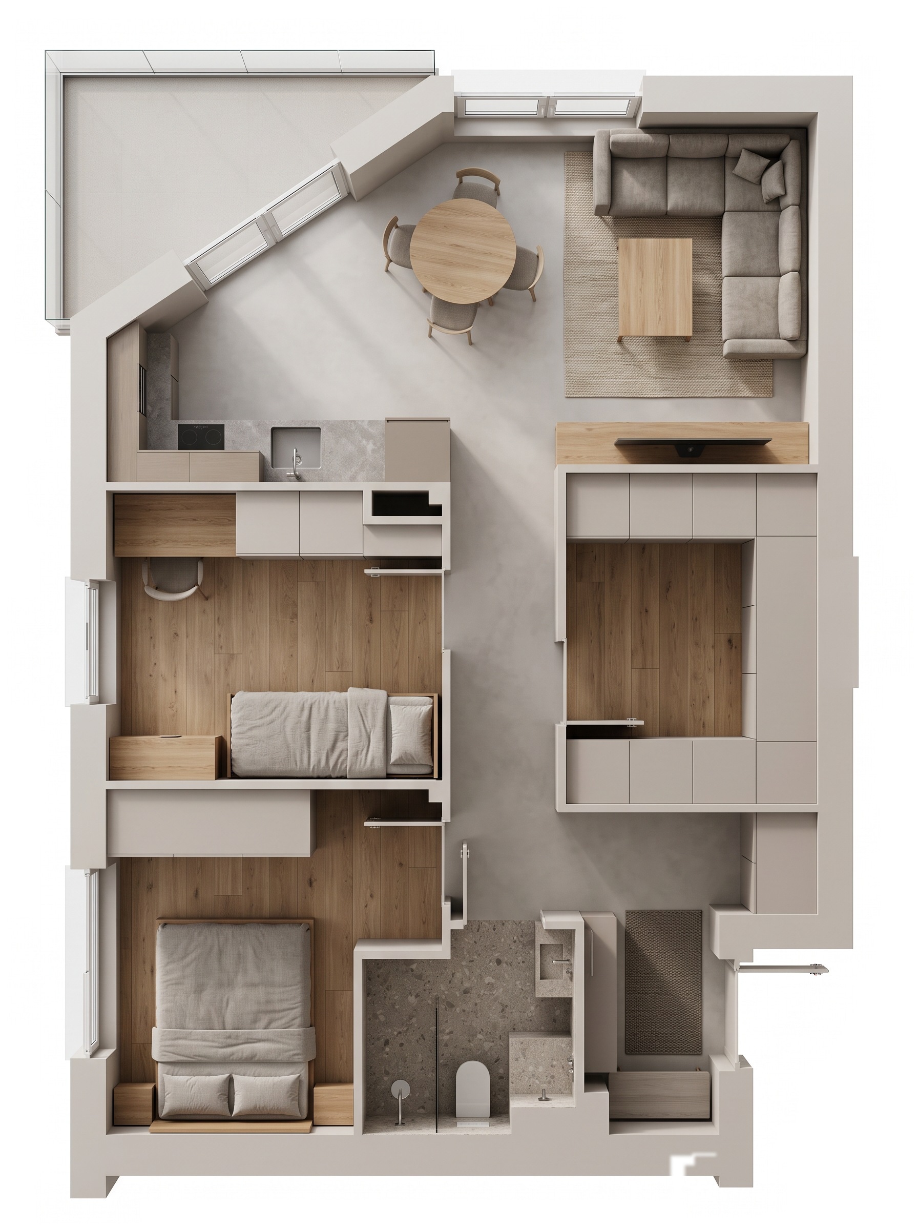 Interior design in Minimalism style — Living Room by GenRoom AI