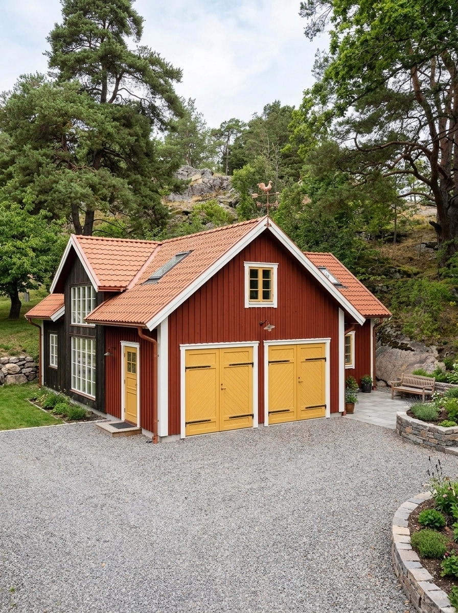 Facade design in Barnhouse Facade style — photo by GenRoom AI