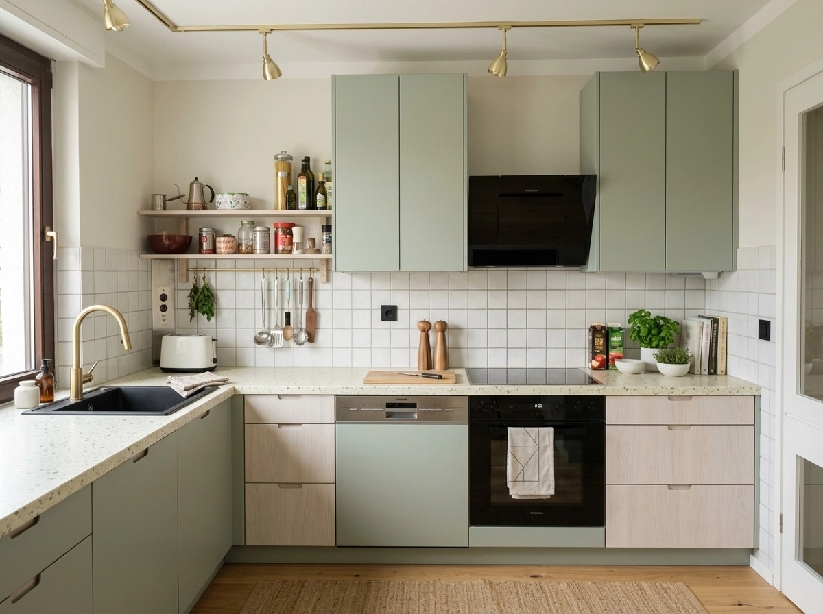 Kitchen interior in Scandinavian style — photo by GenRoom AI