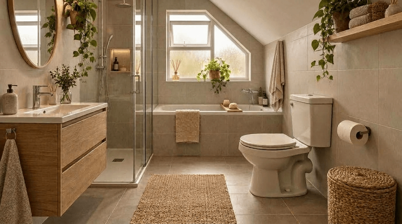 Bathroom interior in Scandinavian style — photo by GenRoom AI
