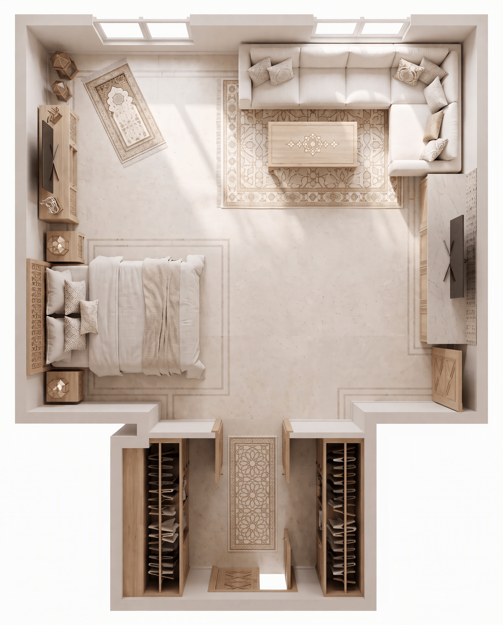 Interior design in Islamic Geometric style — Living Room by GenRoom AI