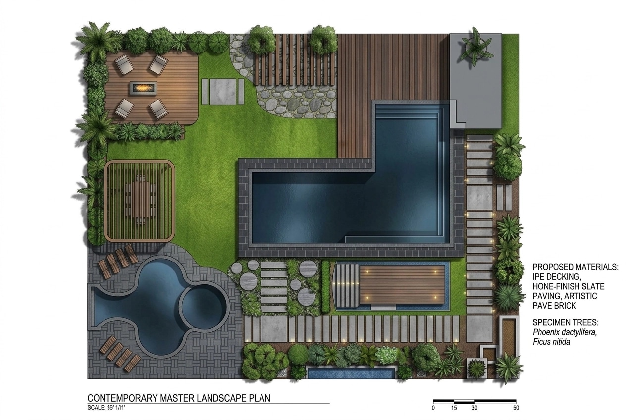 Landscape design in Contemporary Yard style — Yard by GenRoom AI