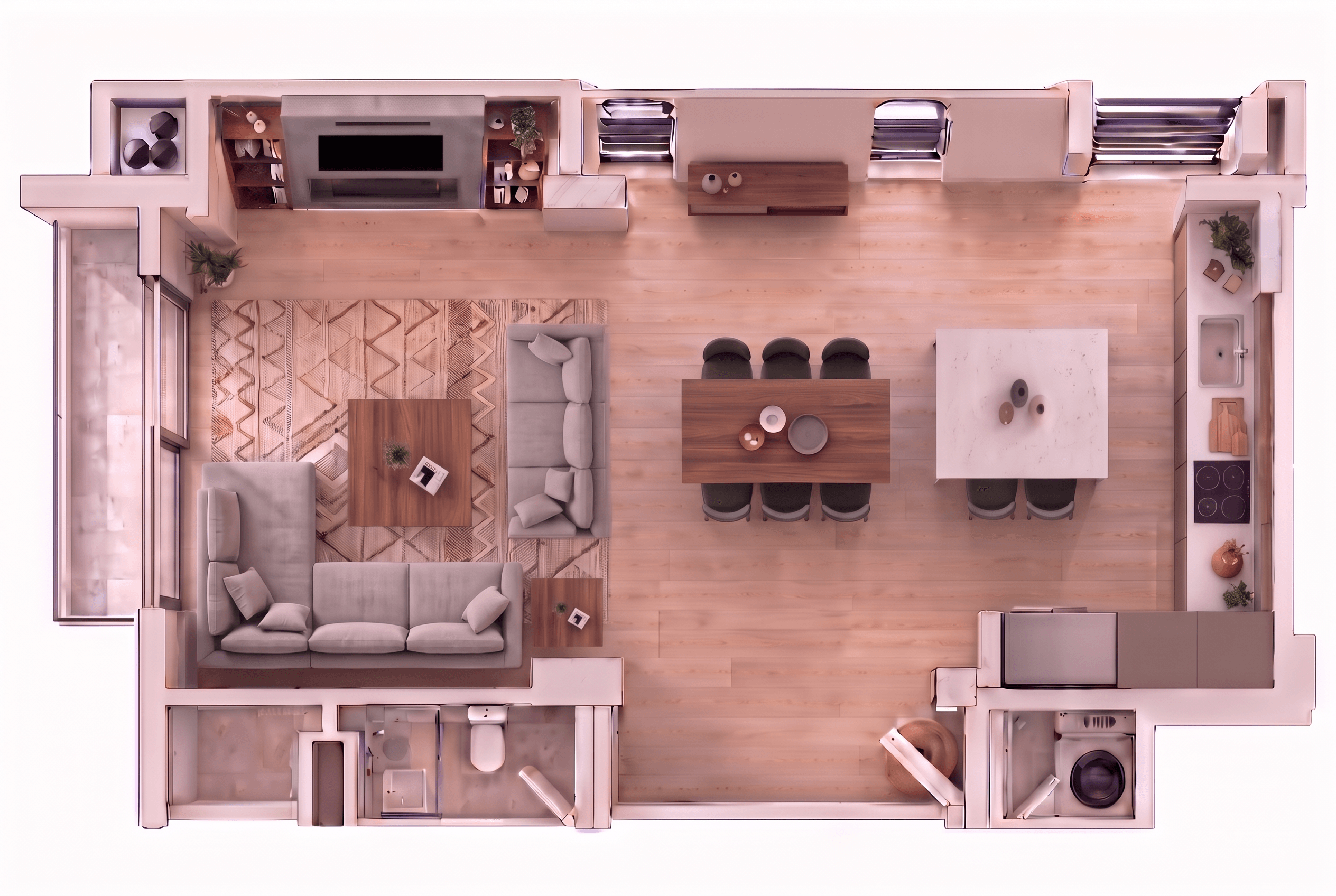 Contemporary Living Room design — interior photo by GenRoom AI