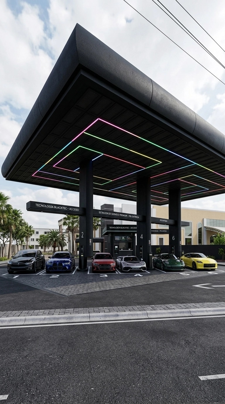 Facade design in Blacktec Facade style — Facade by GenRoom AI