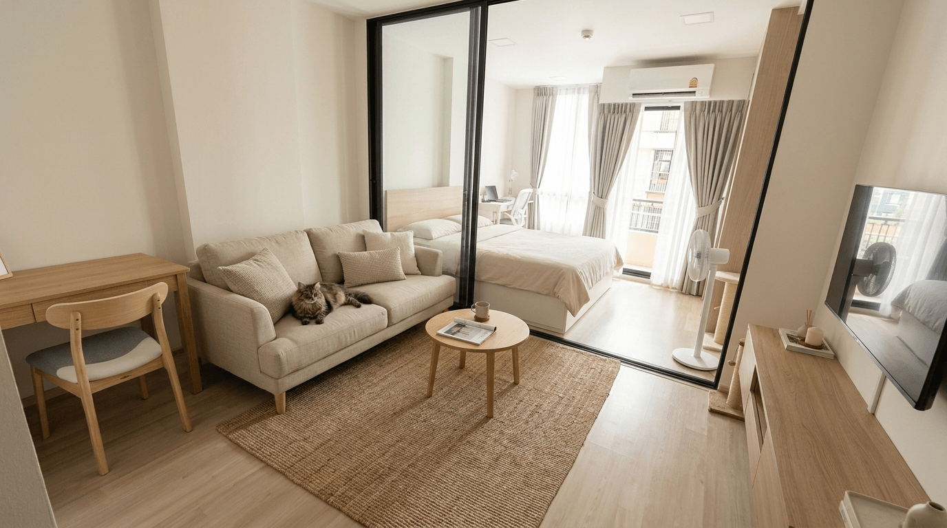 Interior design in Minimalism style — Living Room by GenRoom AI