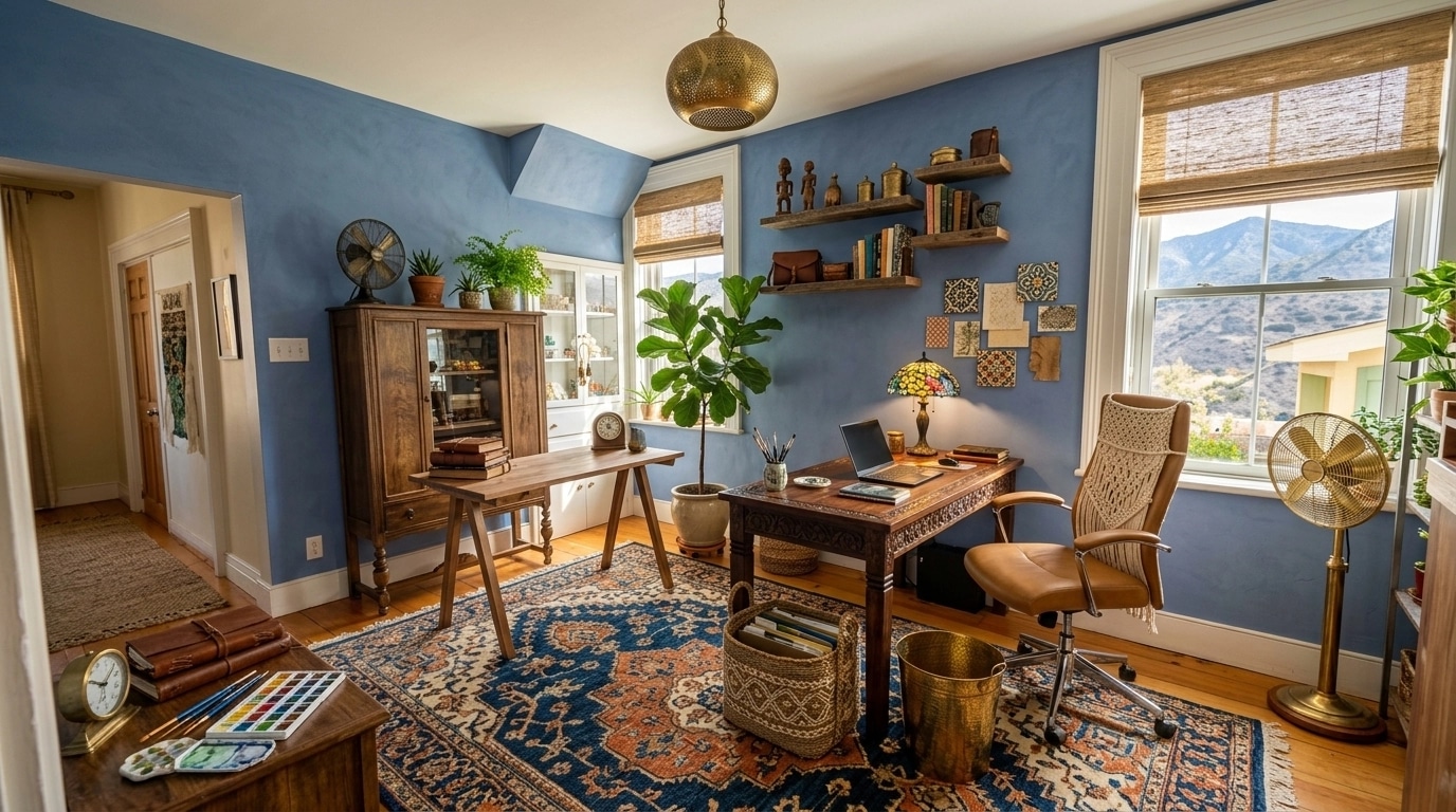 Bohemian Office design — interior photo by GenRoom AI