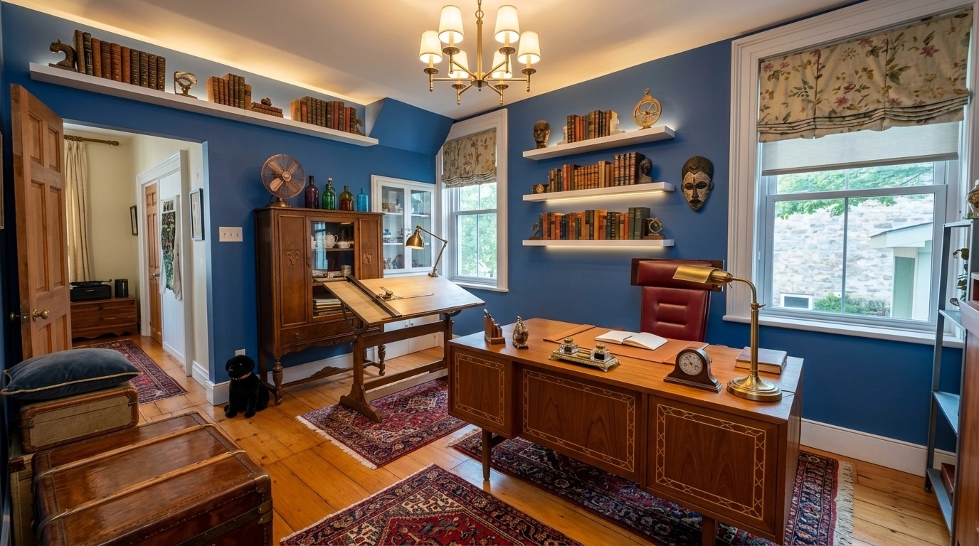 Office interior in Eclectic style — photo by GenRoom AI