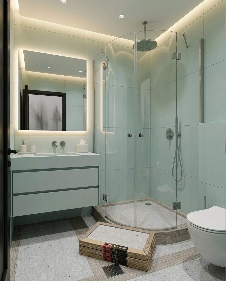 Minimalism Bathroom design — interior photo by GenRoom AI