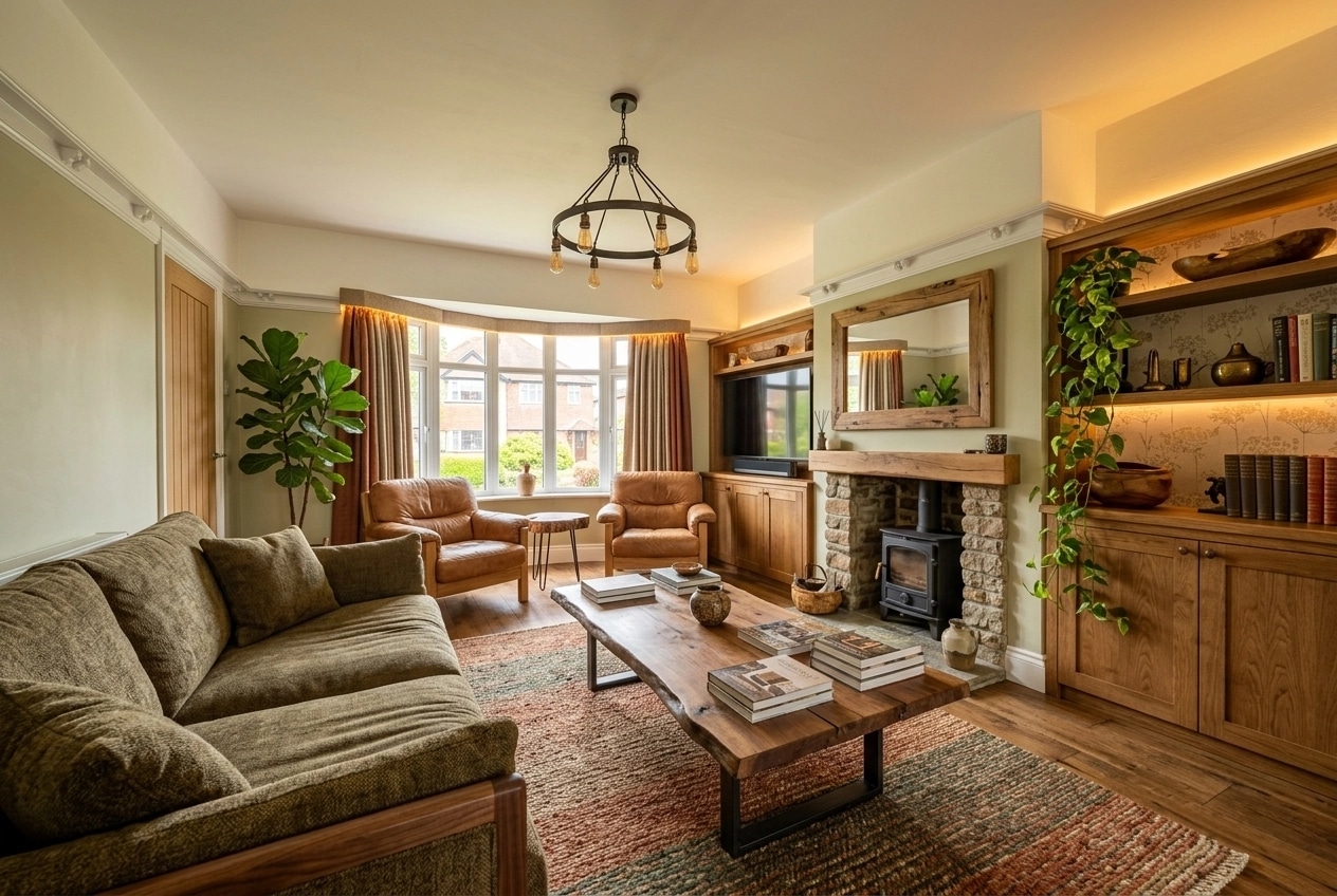 Interior design in Rustic style — Living Room by GenRoom AI