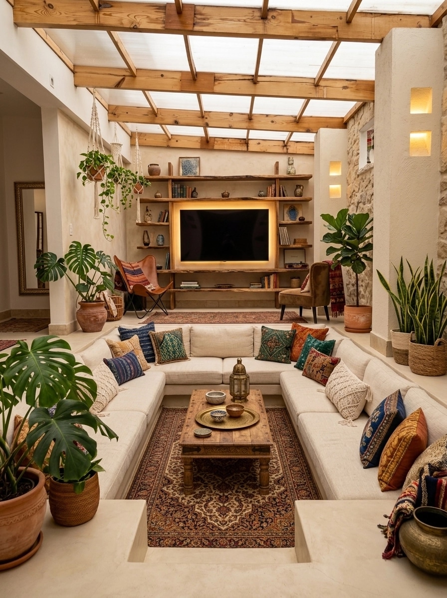 Interior design in Bohemian style — Living Room by GenRoom AI