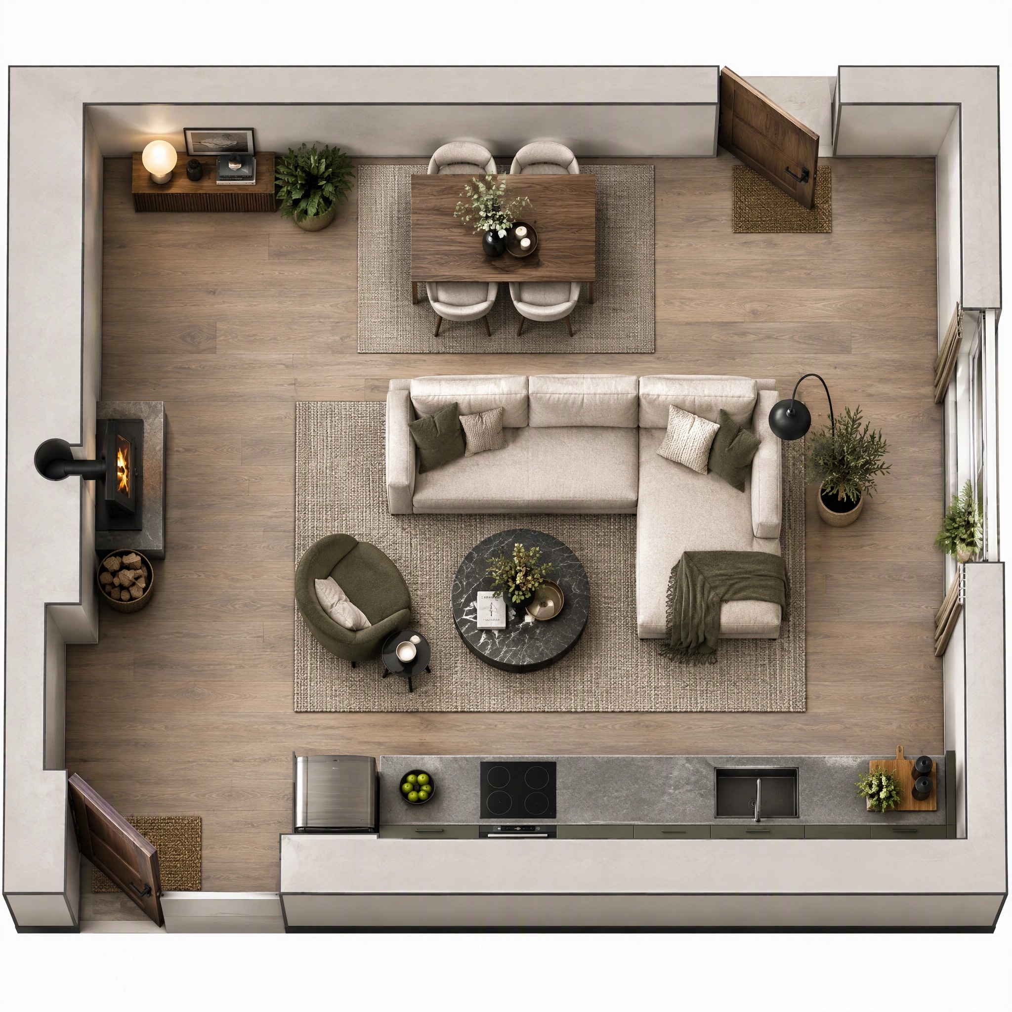 Interior design in Contemporary style — Living Room by GenRoom AI