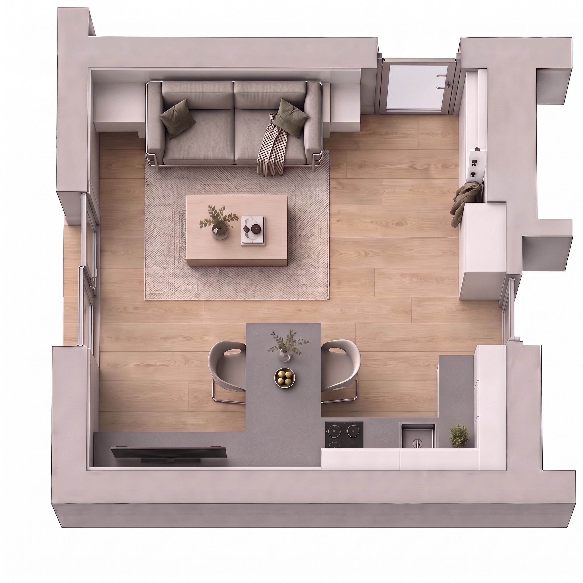 Interior design in Minimalism style — Living Room by GenRoom AI