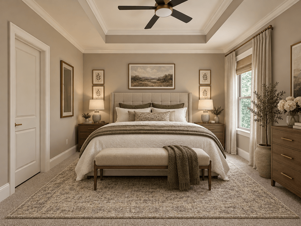 Interior desain di Transitional gaya — Kamar Tidur oleh GenRoom AI