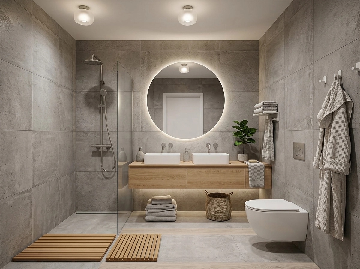 Bathroom interior in Scandinavian style — photo by GenRoom AI
