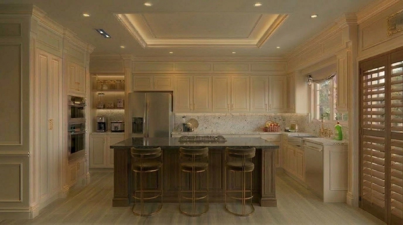 Neoclassic Kitchen design — interior photo by GenRoom AI