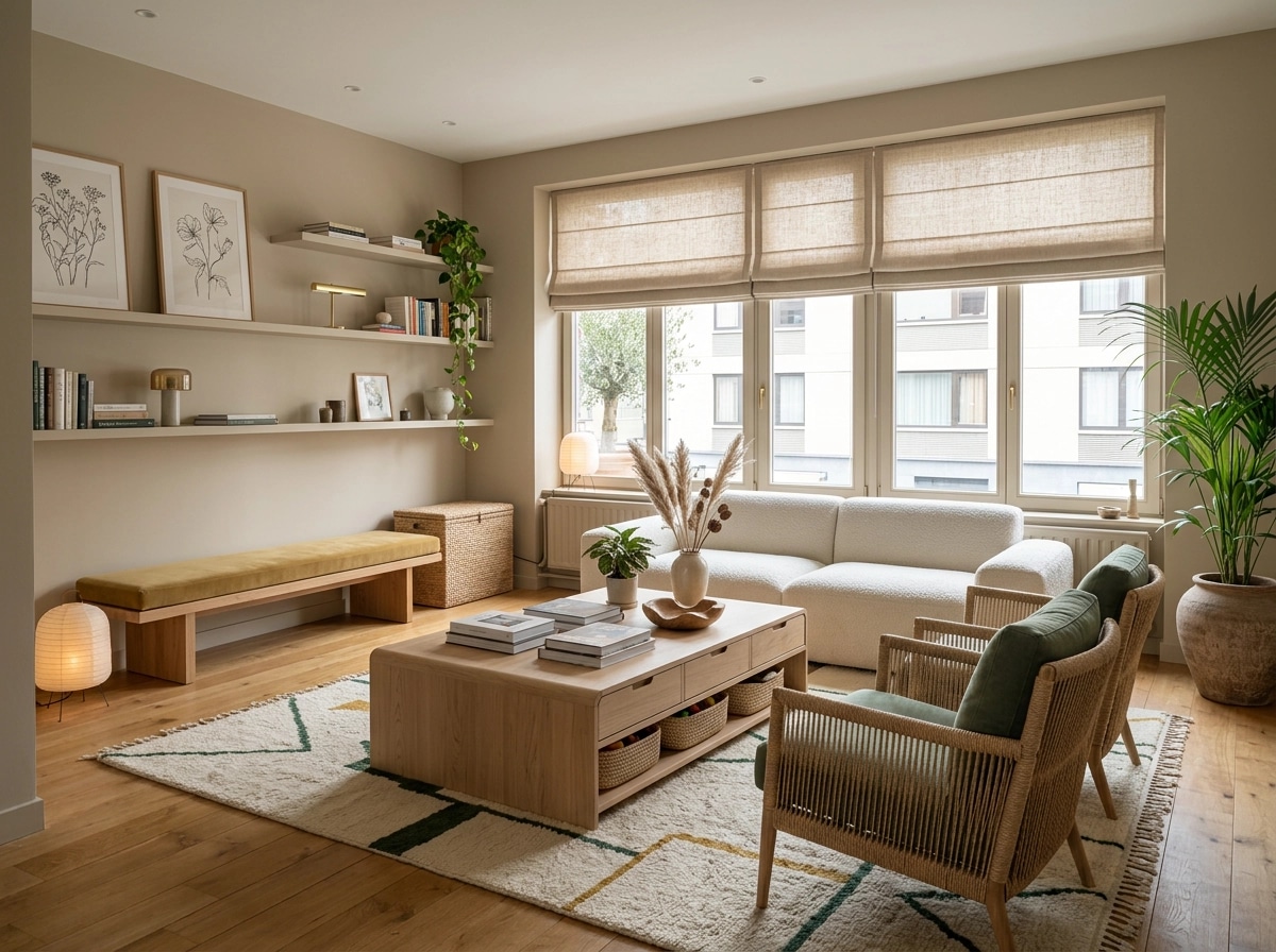 Interior design in Biophilic style — Living Room by GenRoom AI