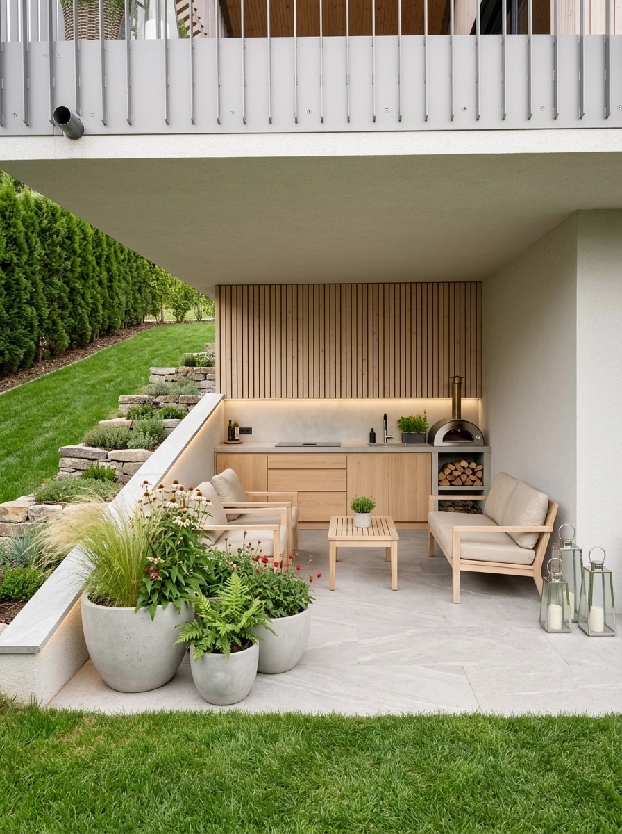 Landscape design in Scandinavian Garden style — Yard by GenRoom AI