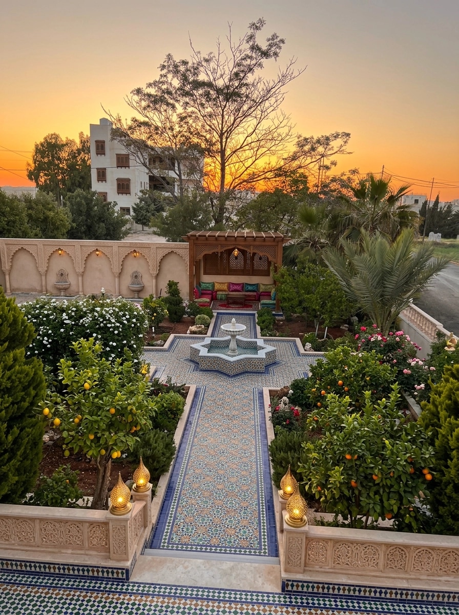 Landscape design in Arabian Courtyard style — Yard by GenRoom AI