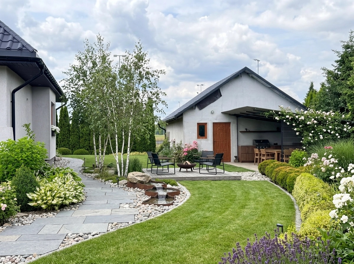 Landscape design in Scandinavian Garden style — Yard by GenRoom AI