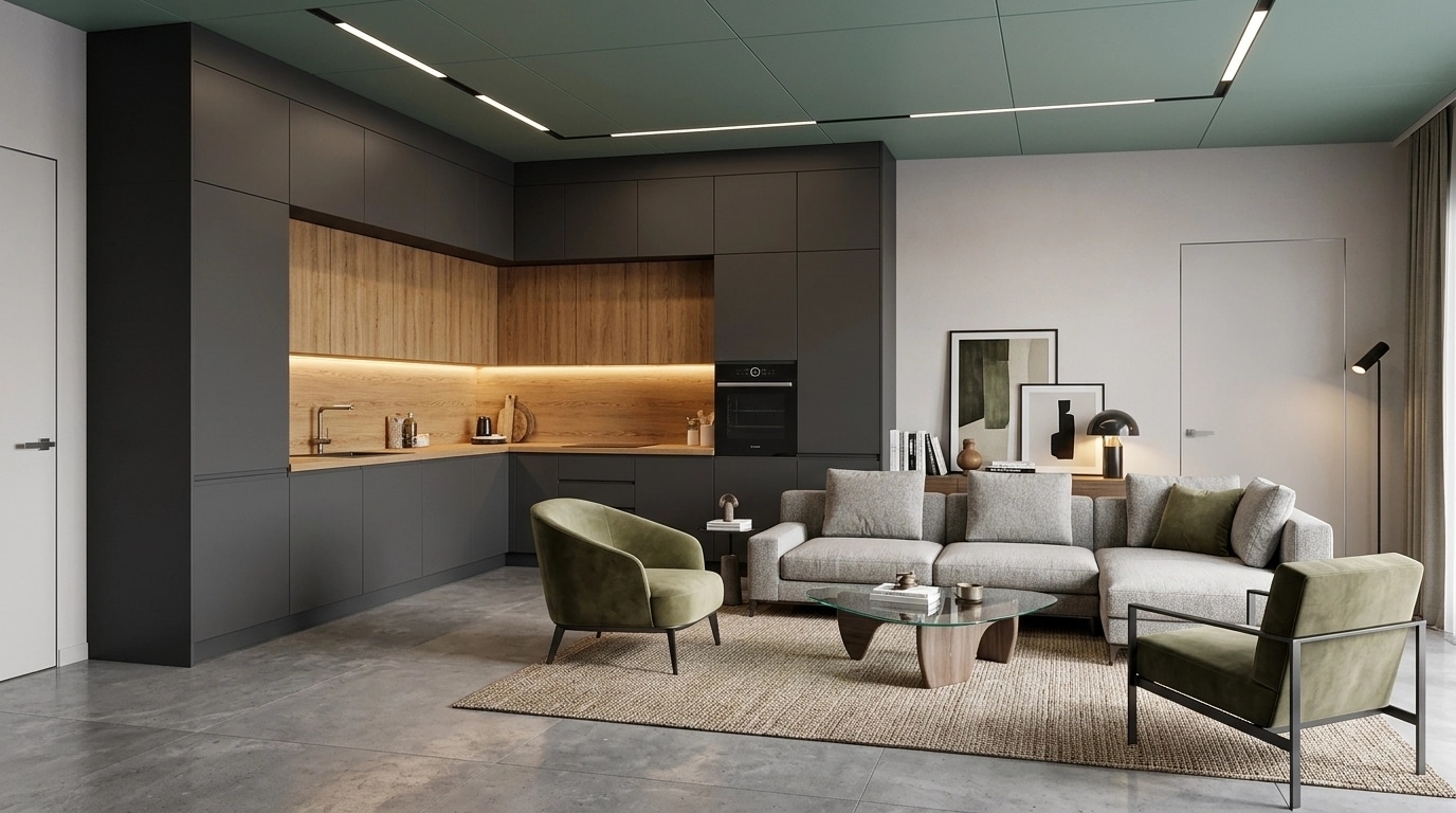Interior design in Contemporary style — Living Room by GenRoom AI