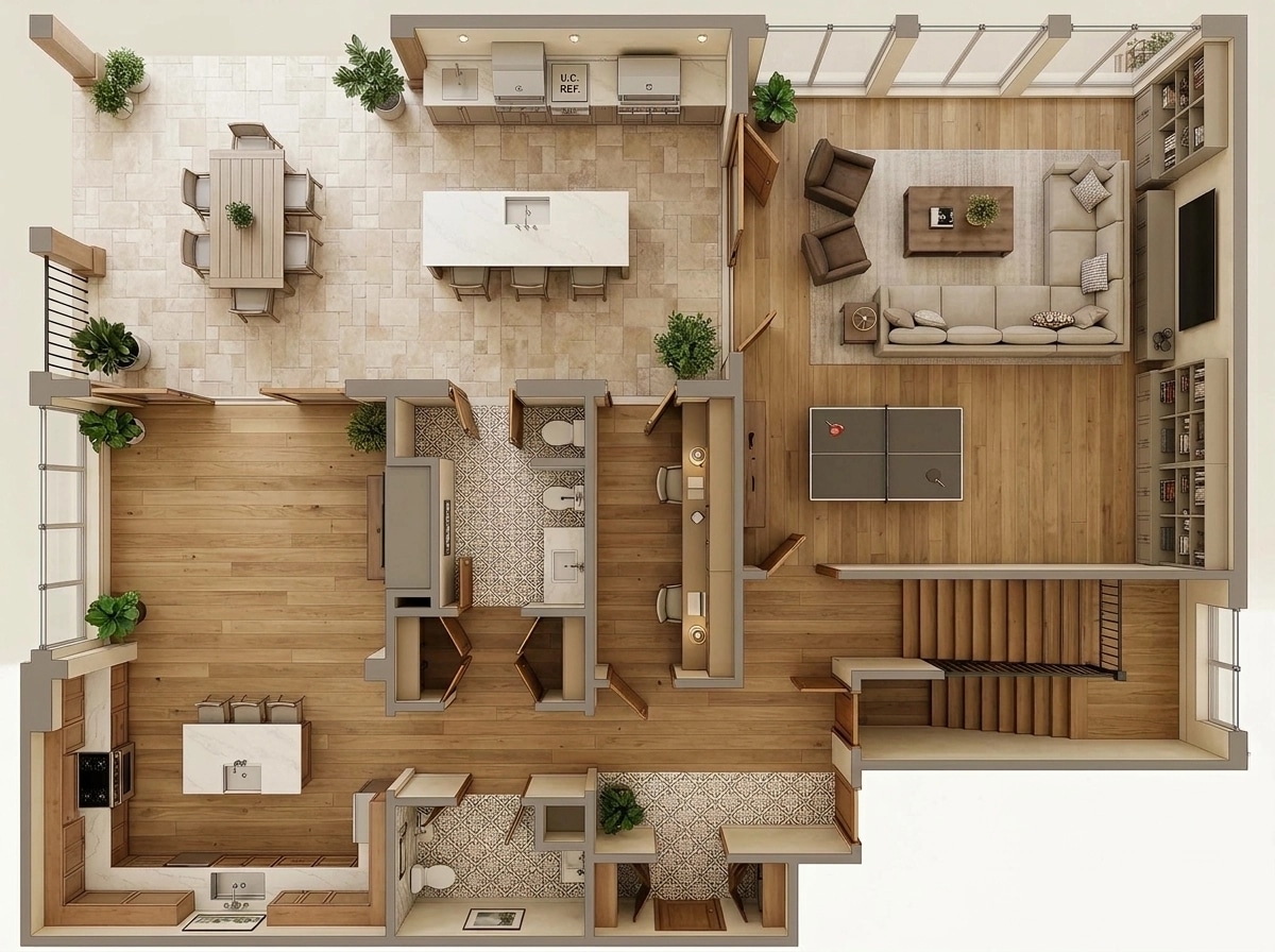 Transitional Living Room design — interior photo by GenRoom AI
